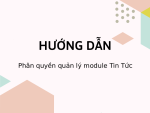 Hướng dẫn phân quyền quản lý module Tin tức