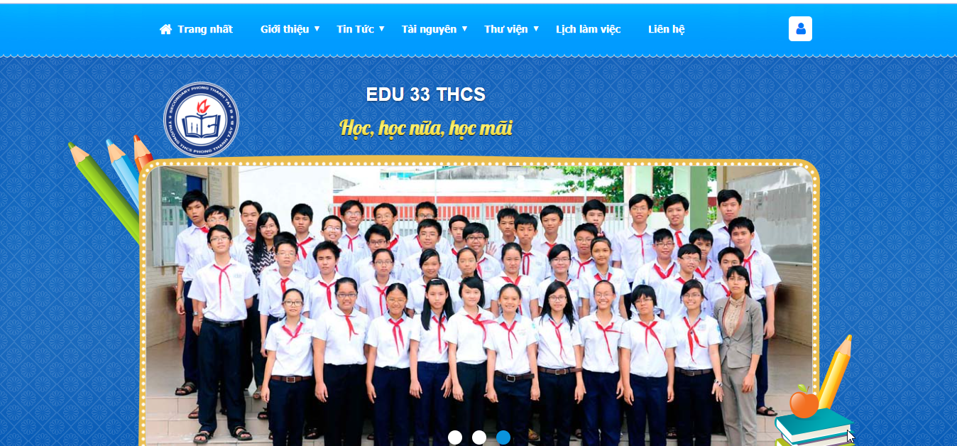 Giao diện website mẫu trường THCS